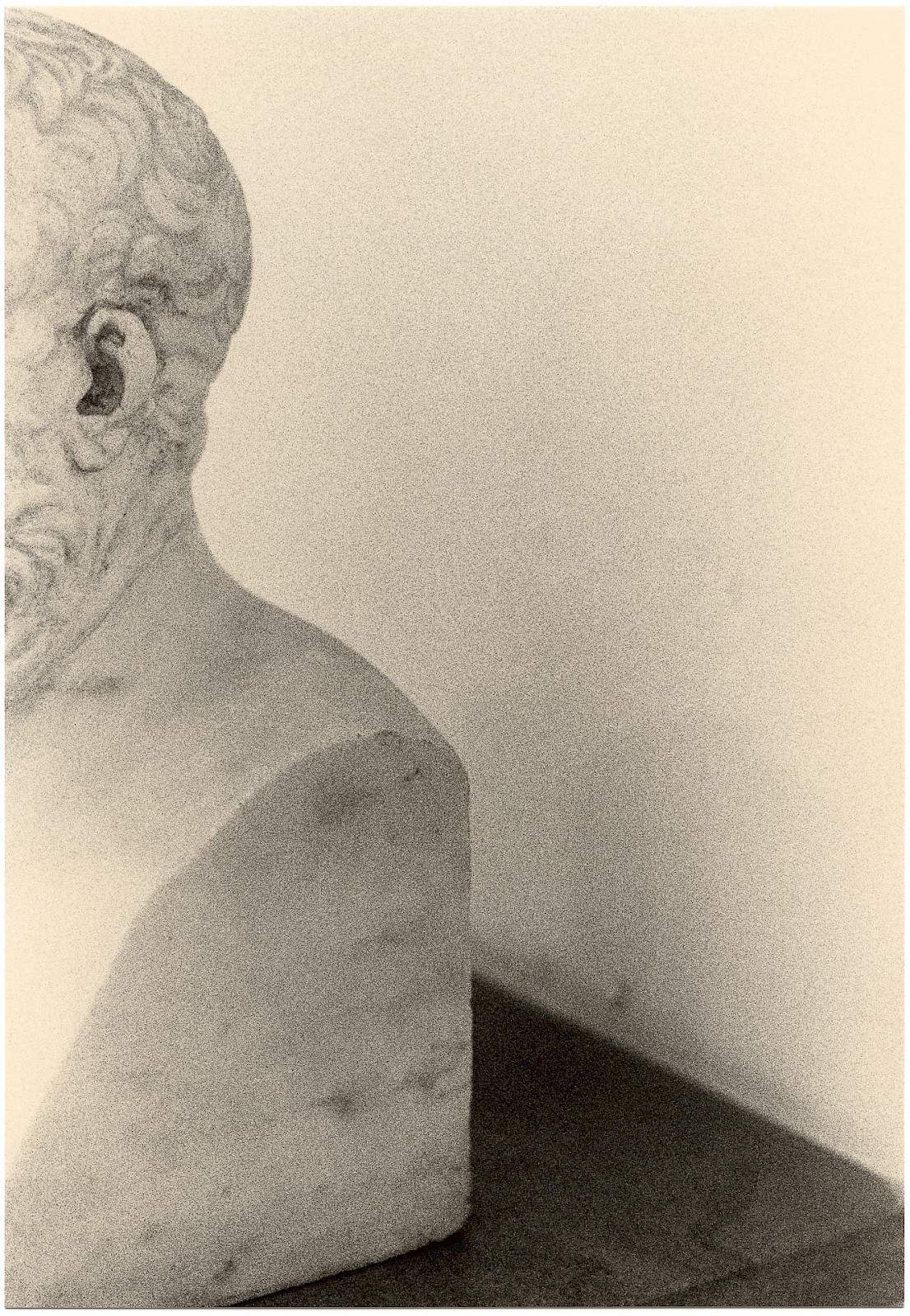 Untitled (bust and ear), silver gelatin photograph by Mikael Siirilä