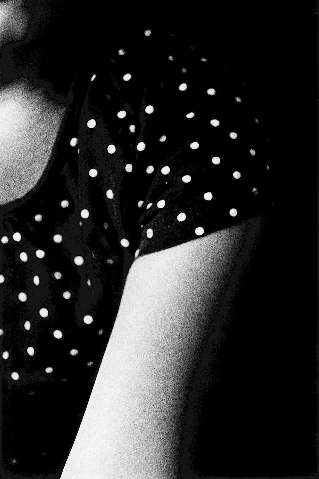 Untitled (shoulder and polka dots), silver gelatin photograph by Mikael Siirilä