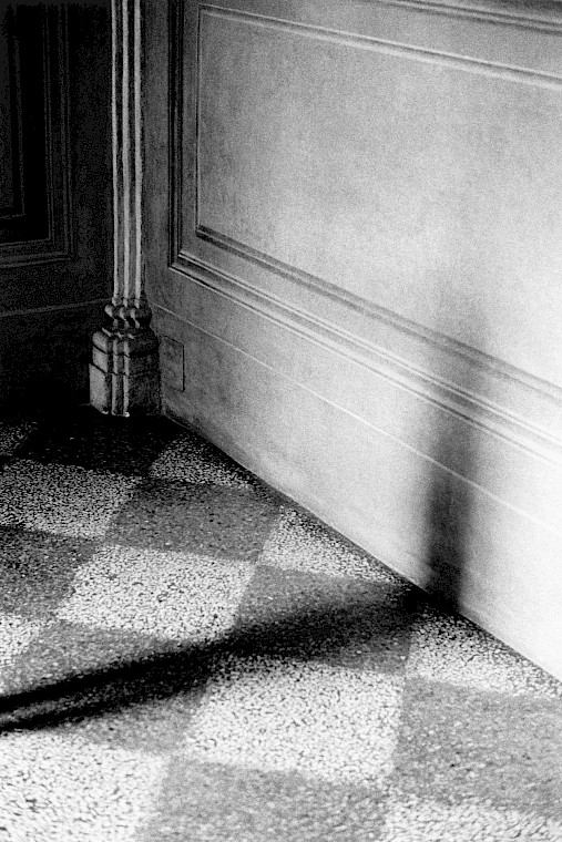 Untitled (corner and shadow), silver gelatin photograph by Mikael Siirilä