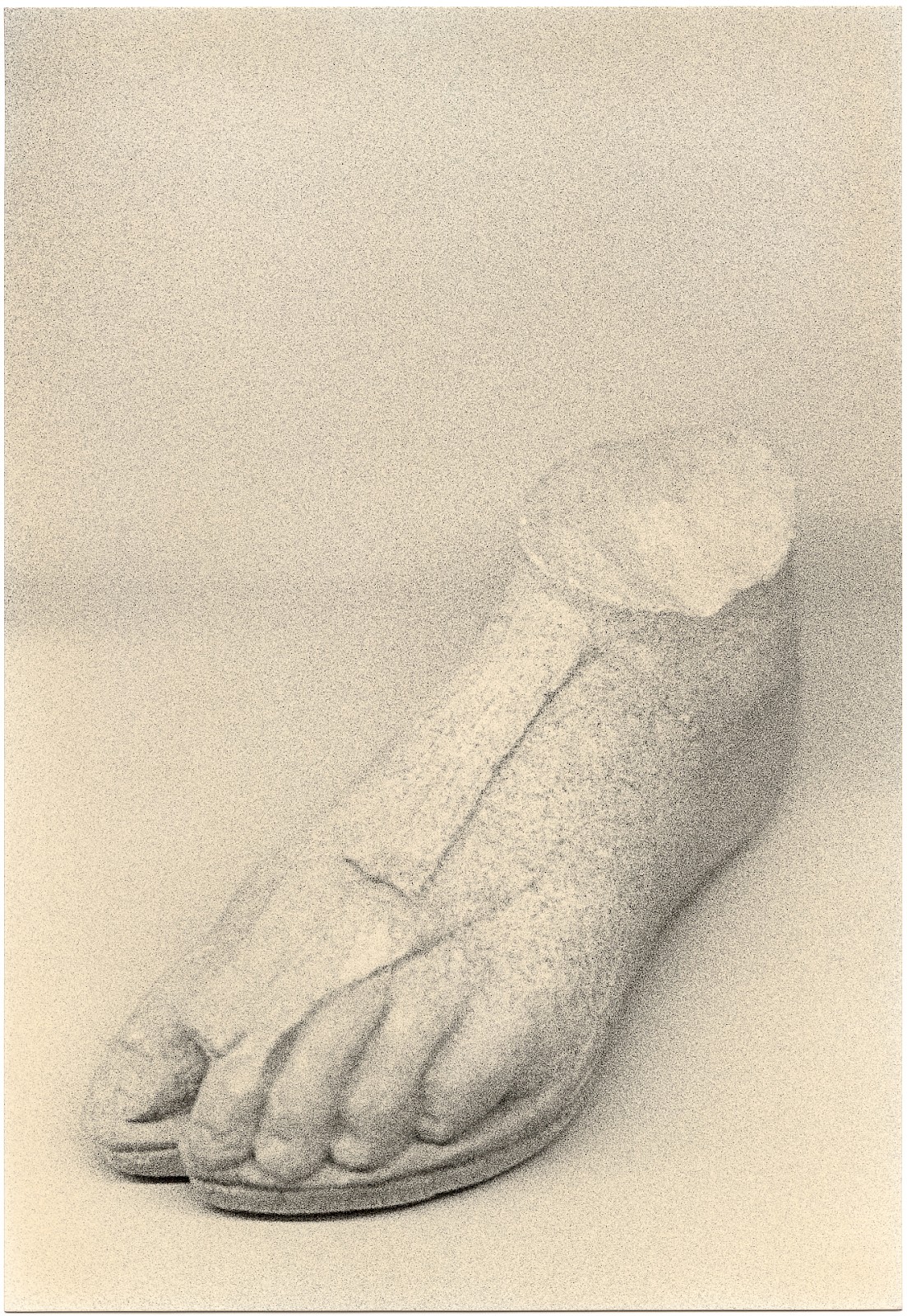 Untitled (stone foot), silver gelatin photograph by Mikael Siirilä