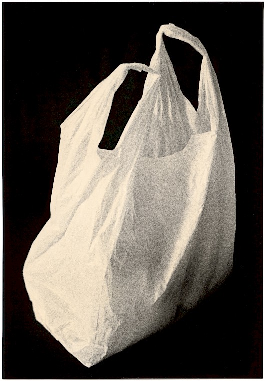 Untitled (White plastic bag), silver gelatin photograph by Mikael Siirilä