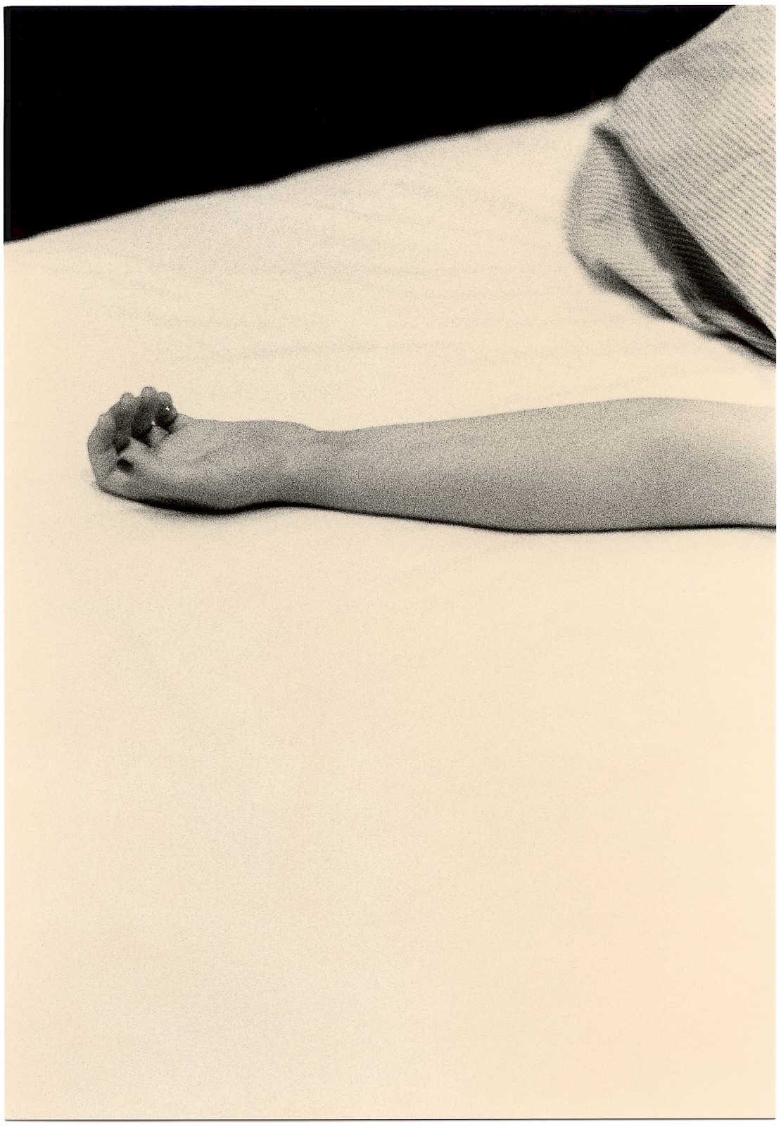 Untitled (arm and skirt), silver gelatin photograph by Mikael Siirilä